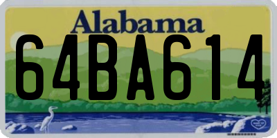 AL license plate 64BA614