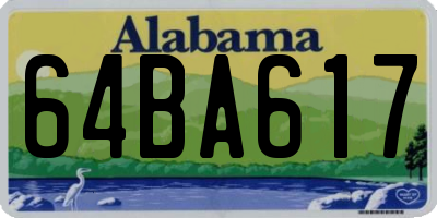 AL license plate 64BA617