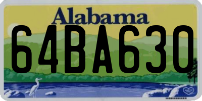 AL license plate 64BA630