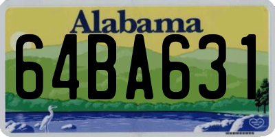 AL license plate 64BA631