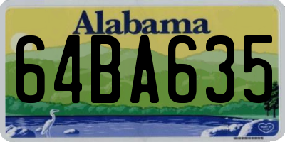 AL license plate 64BA635