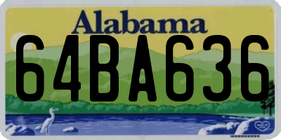AL license plate 64BA636