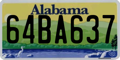 AL license plate 64BA637