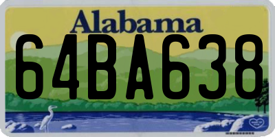 AL license plate 64BA638