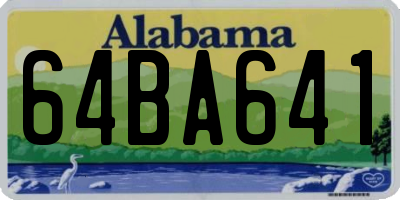 AL license plate 64BA641