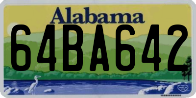 AL license plate 64BA642