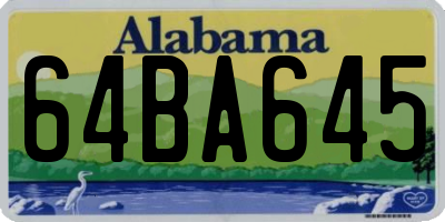 AL license plate 64BA645