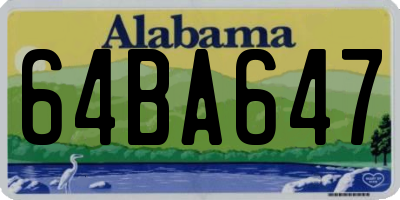 AL license plate 64BA647