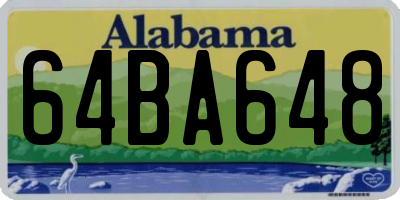 AL license plate 64BA648