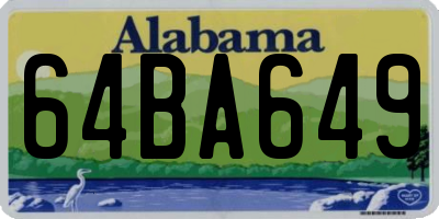 AL license plate 64BA649