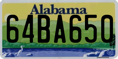 AL license plate 64BA650