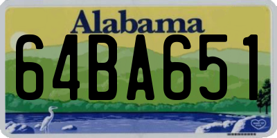 AL license plate 64BA651
