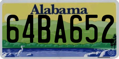 AL license plate 64BA652
