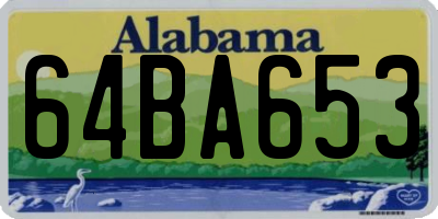 AL license plate 64BA653