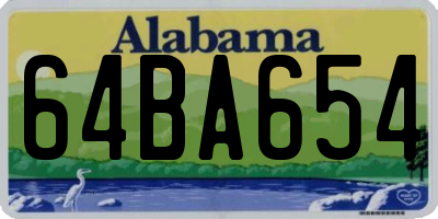 AL license plate 64BA654