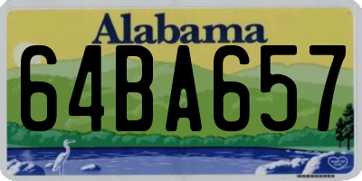 AL license plate 64BA657