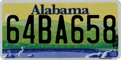 AL license plate 64BA658