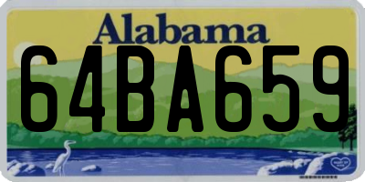 AL license plate 64BA659