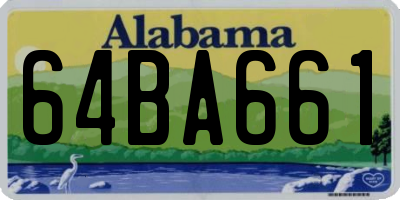 AL license plate 64BA661