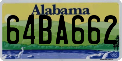 AL license plate 64BA662