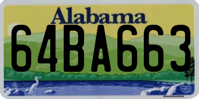AL license plate 64BA663