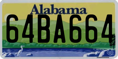 AL license plate 64BA664
