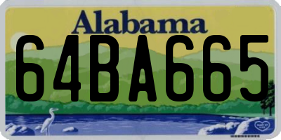 AL license plate 64BA665