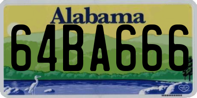 AL license plate 64BA666