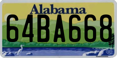 AL license plate 64BA668