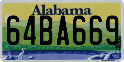 AL license plate 64BA669