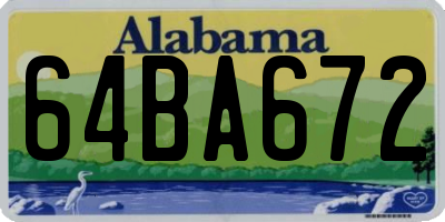 AL license plate 64BA672