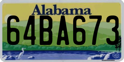 AL license plate 64BA673