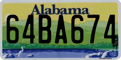 AL license plate 64BA674