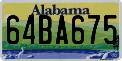 AL license plate 64BA675