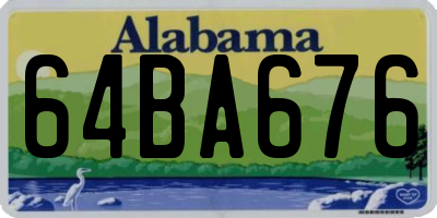 AL license plate 64BA676