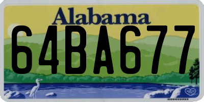 AL license plate 64BA677