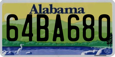 AL license plate 64BA680