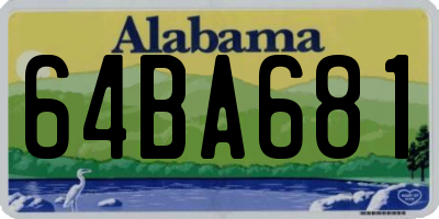 AL license plate 64BA681