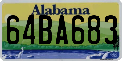 AL license plate 64BA683