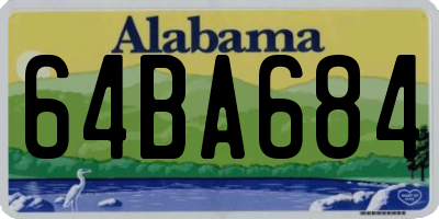 AL license plate 64BA684