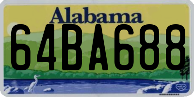 AL license plate 64BA688