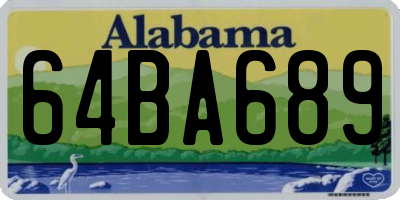 AL license plate 64BA689