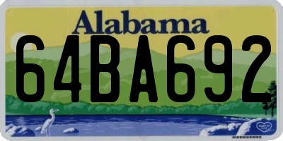 AL license plate 64BA692