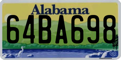 AL license plate 64BA698