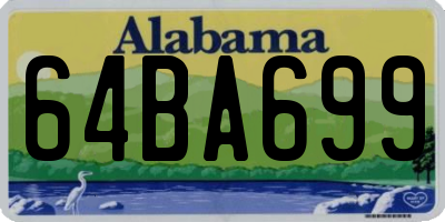 AL license plate 64BA699
