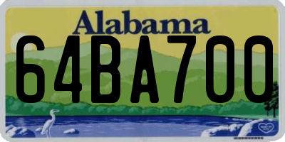 AL license plate 64BA700