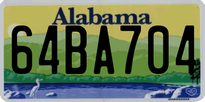 AL license plate 64BA704
