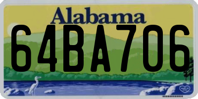 AL license plate 64BA706