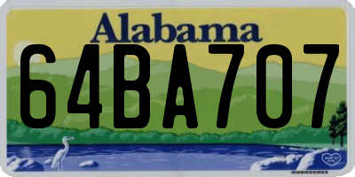 AL license plate 64BA707