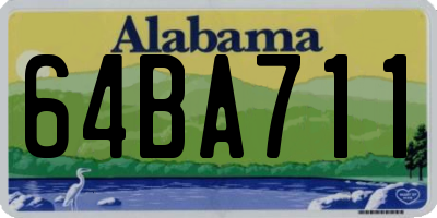 AL license plate 64BA711